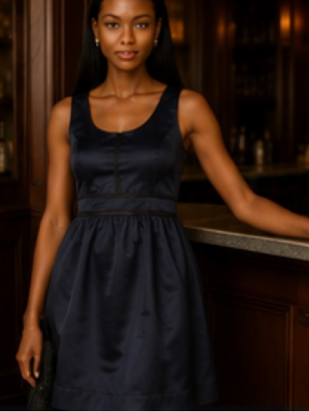 PROENZA Schouler 100% Silk Navy Black Dress